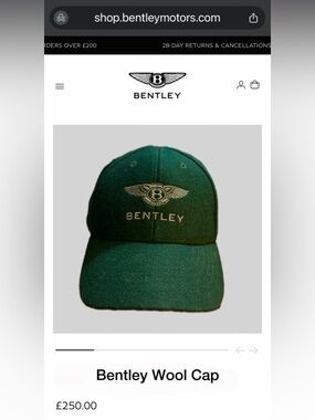 Bentley Green Wool Cap with Embroidered Logo